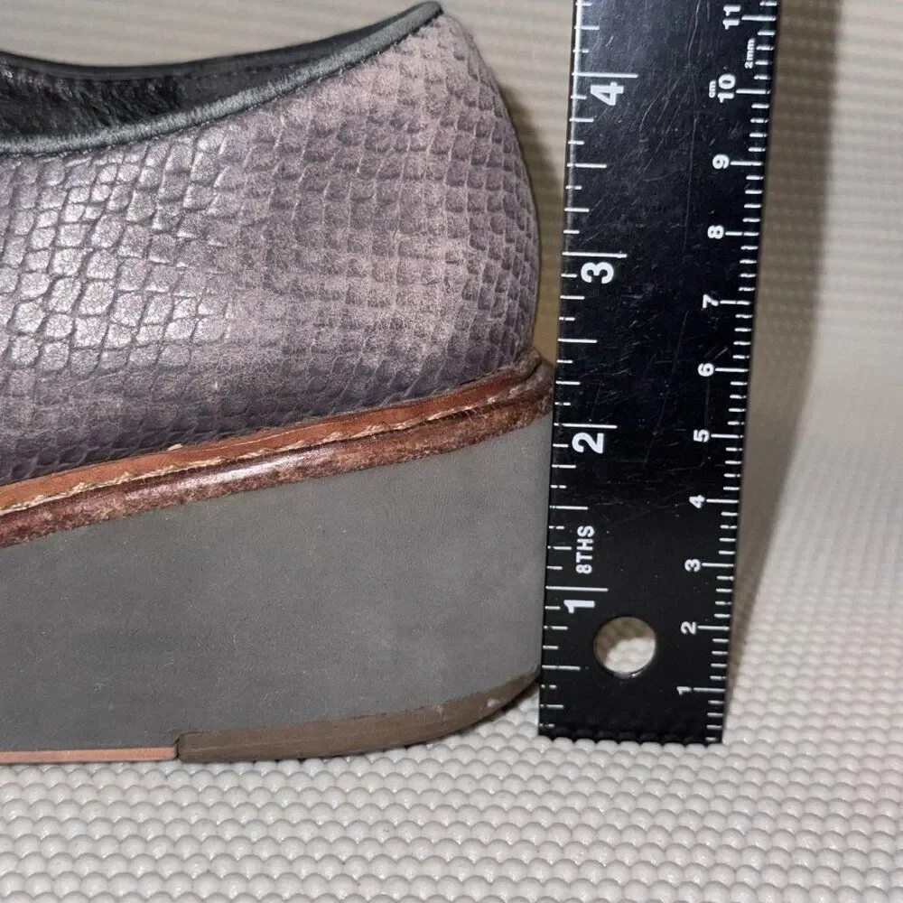 Camper Magna Wedge Snakeskin Embossed Oxford Monk Strap Shoes Size EU 38 US 7.5